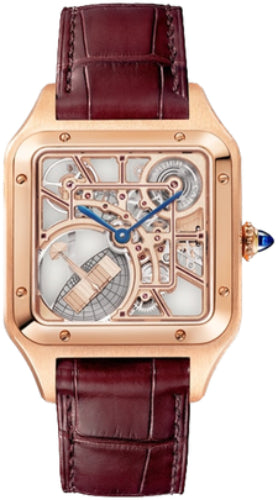 Cartier Santos-Dumont Micro-rotor Skeleton Watch Large Rose Gold - WHSA0030